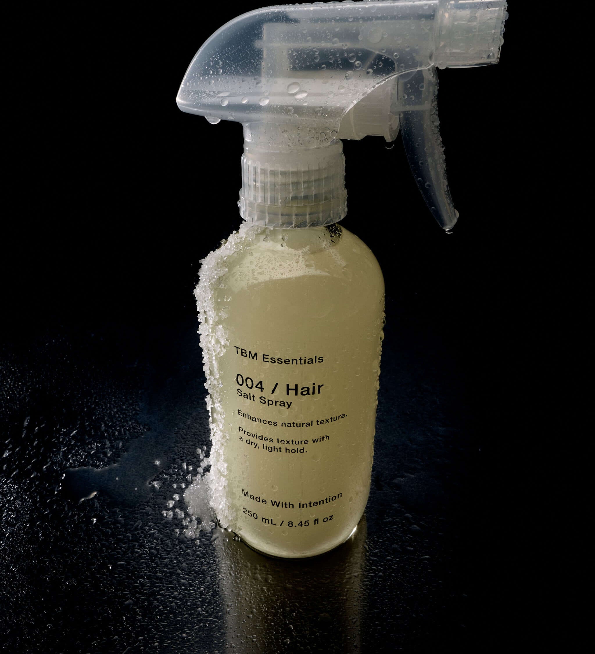 Texturizing sea salt spray glass bottle