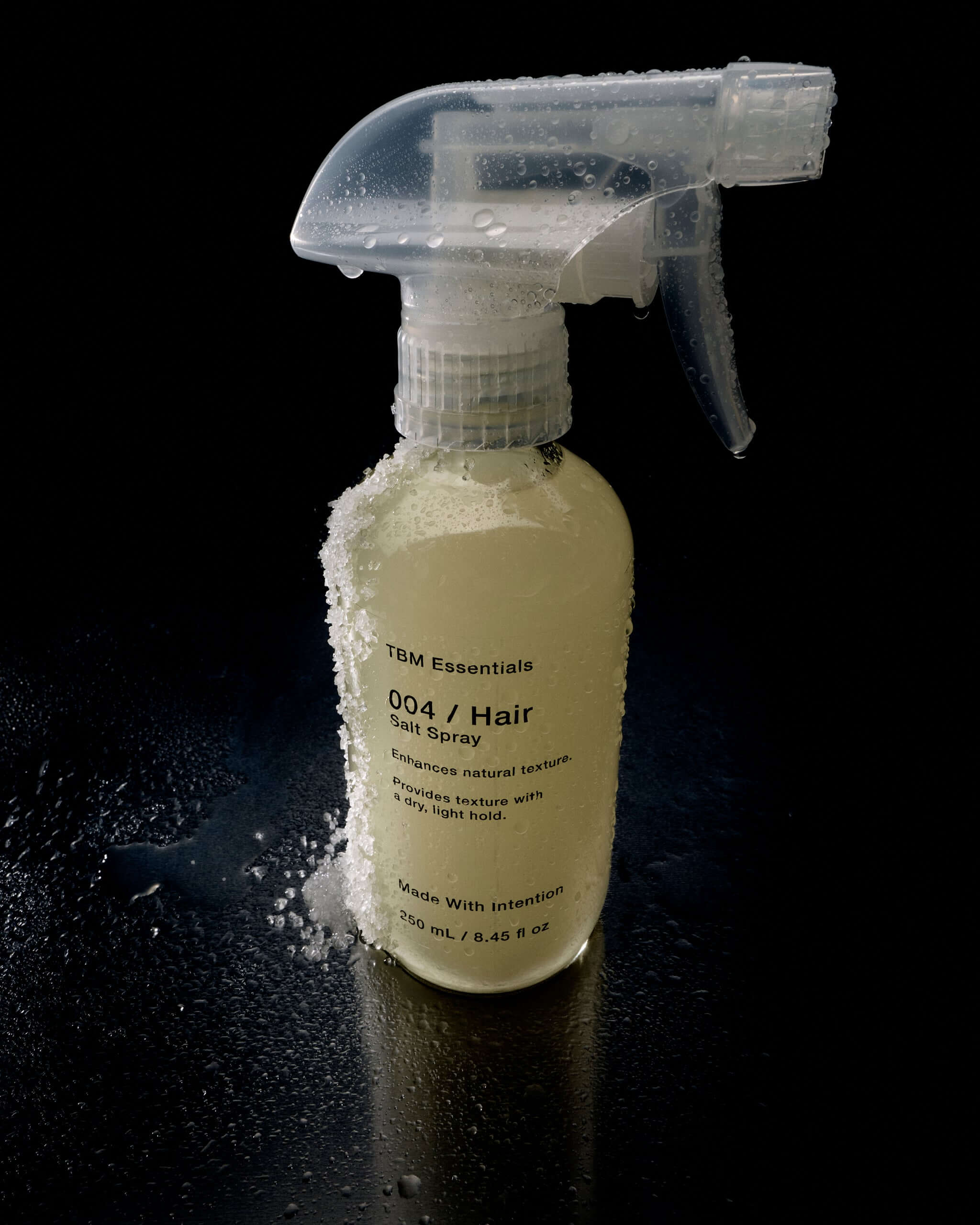 Texturizing sea salt spray glass bottle