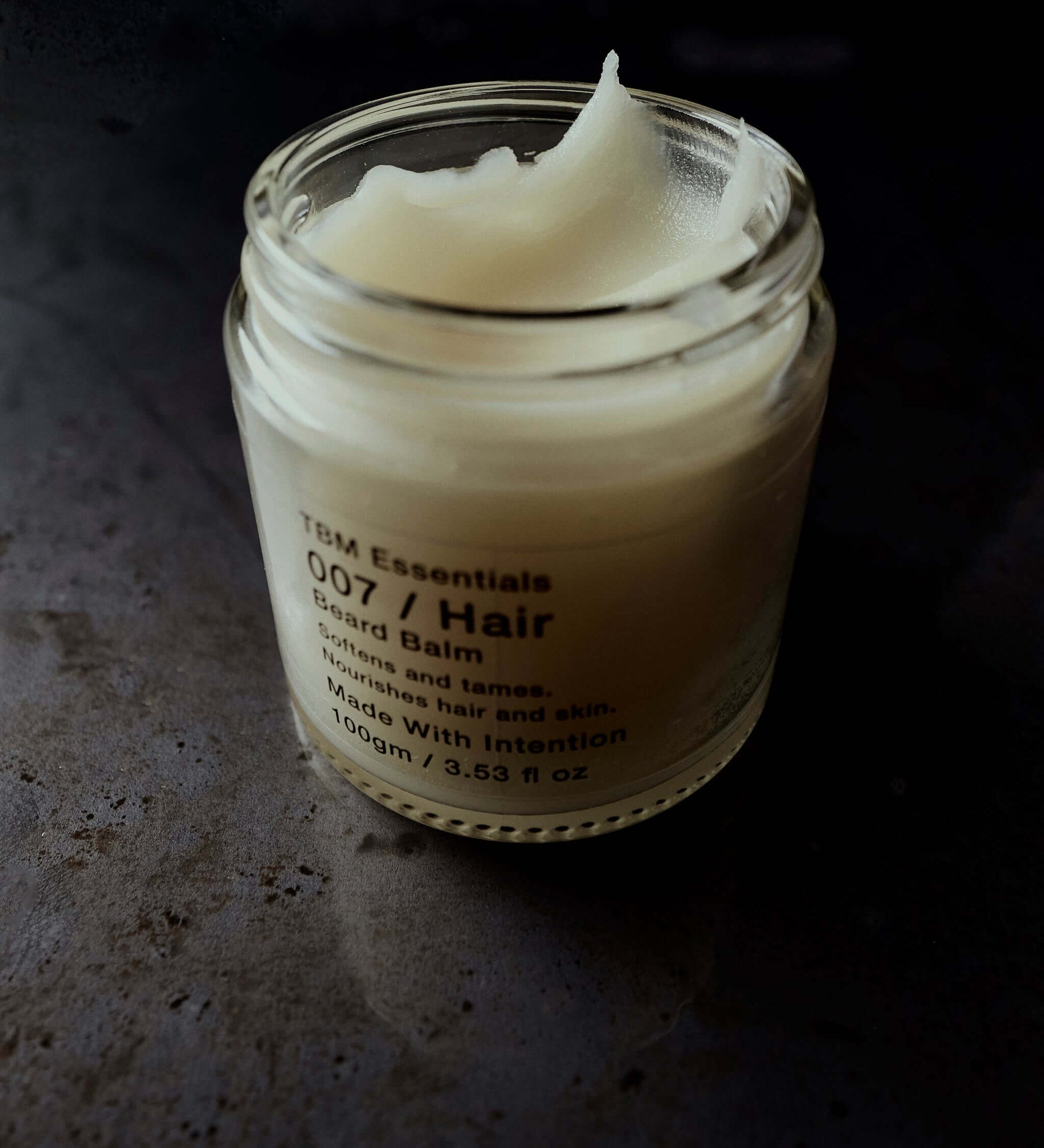 Conditioning beard balm glass container