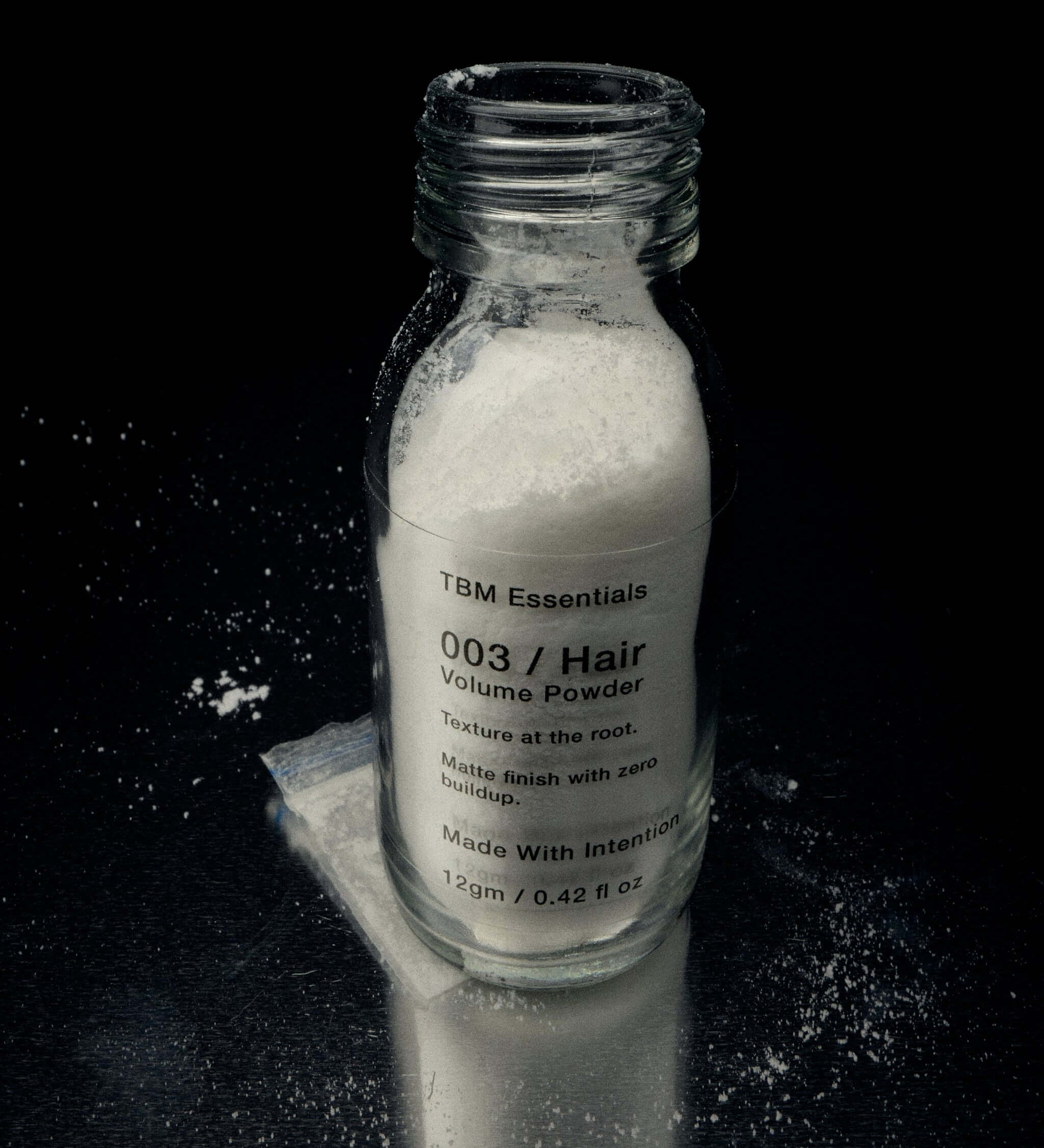 Matte hair volume powder glass container