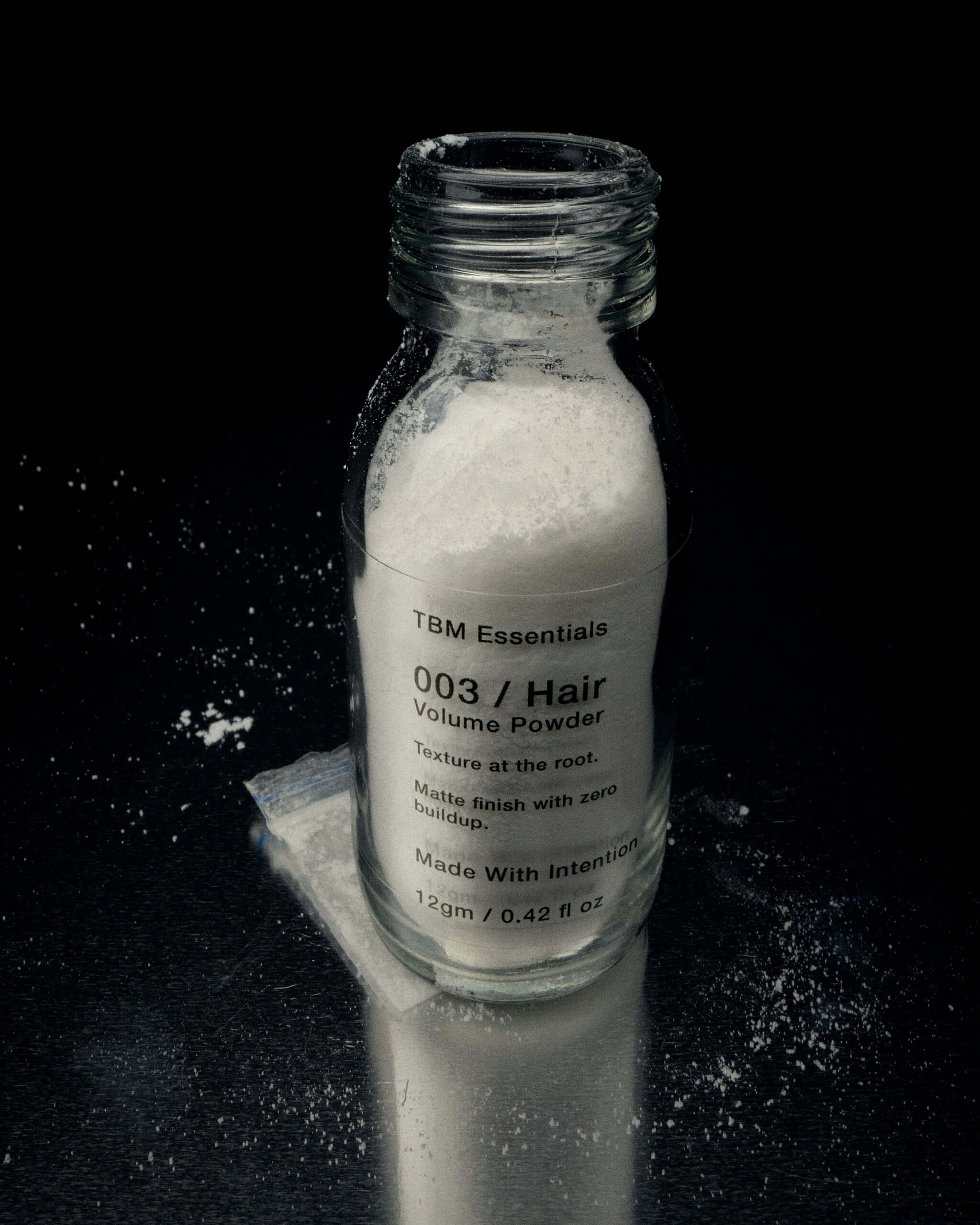 Matte hair volume powder glass container